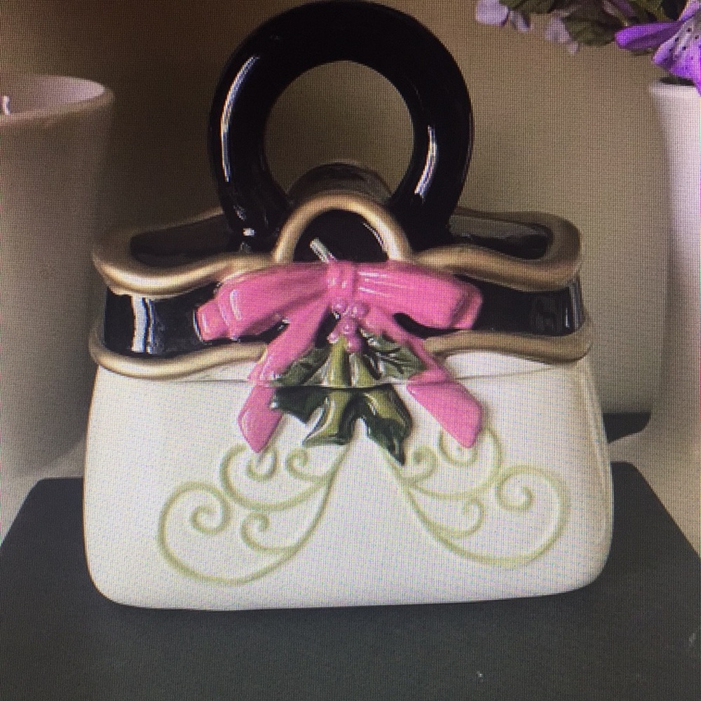 Vintage Christmas purse shaped trinket box